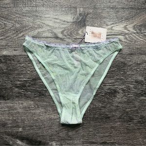 NWT Cheetah Print Mesh Crotchless High-Leg Bikini